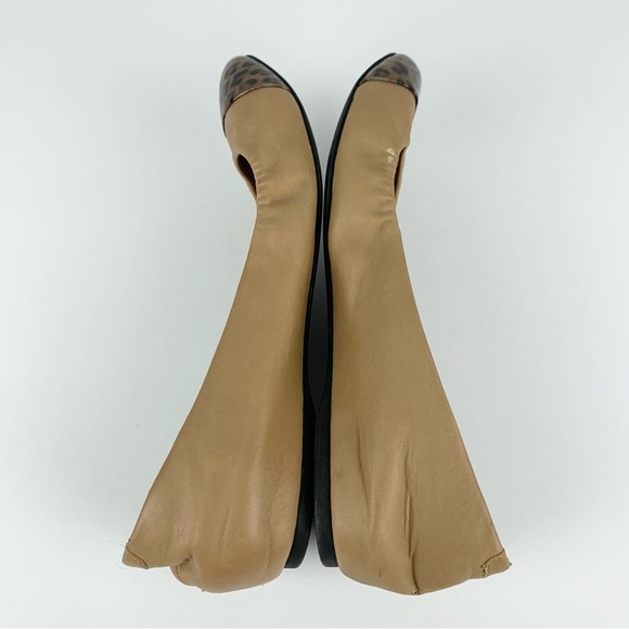 J. Crew Anya Patent Leopard Brown Leather Hidden Wedge Ballet Slip On Flats 7.5 - Picture 11 of 12